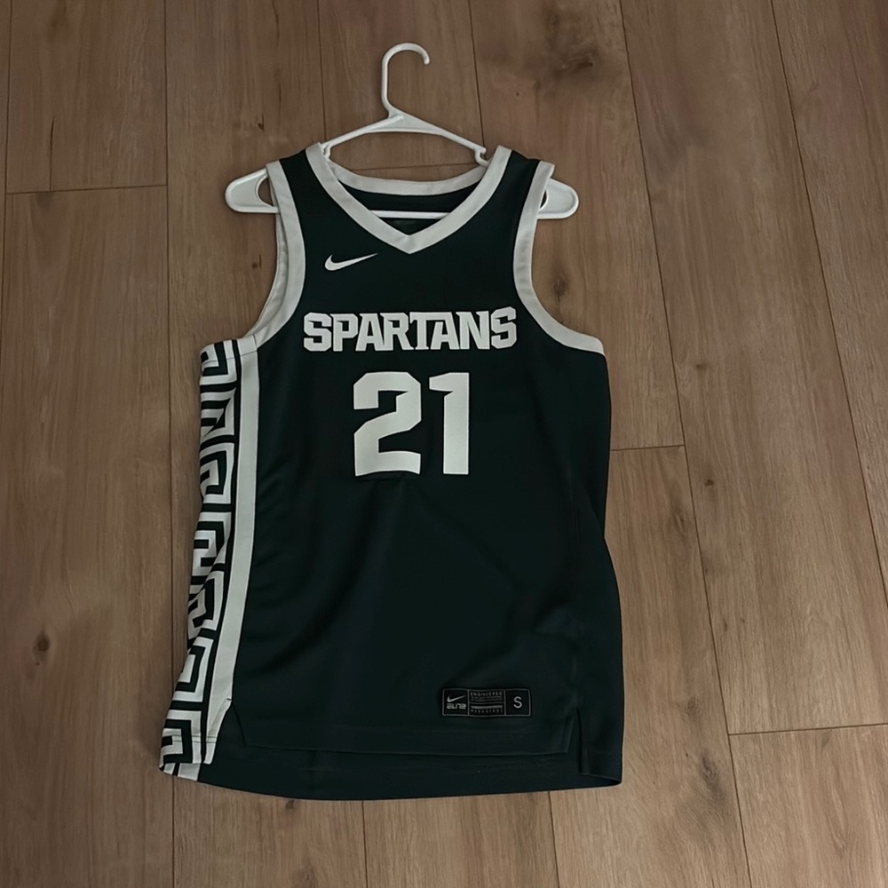 Nike Green and White Spartans Jersey